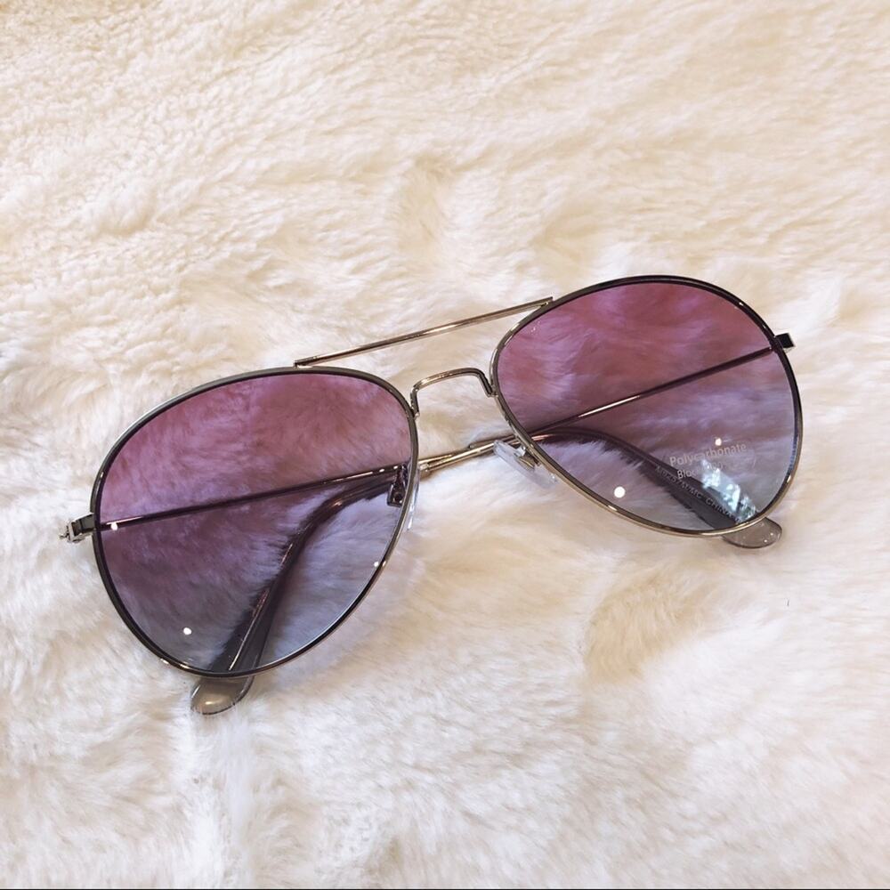 Rosalia Purple Blue Full Rim Aviator Sunglasses - Picture 2 of 10